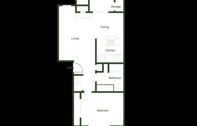 1 bed, 1 bath, 696 sqft, $1,725, Unit F105