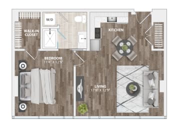1 bed, 1 bath, 657 sqft, $2,291