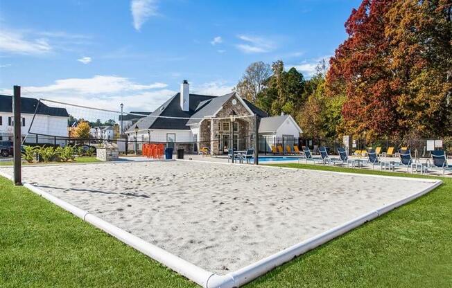 sand volleyball court at Junction at Ramsey & carver apts