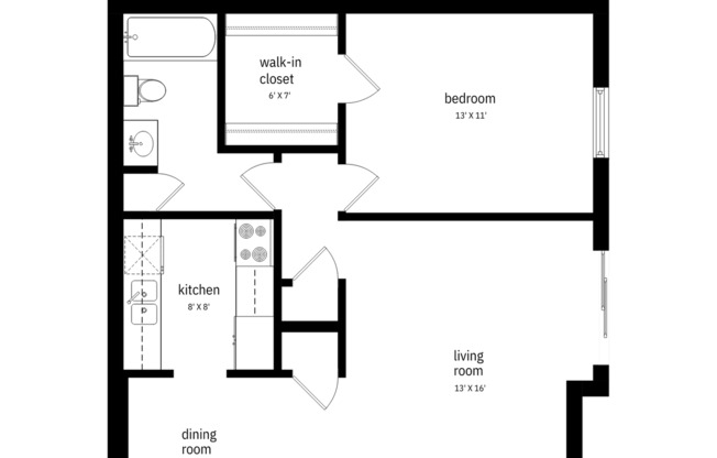 1 bed, 1 bath, 724 sqft, $1,365, Unit 8113-03