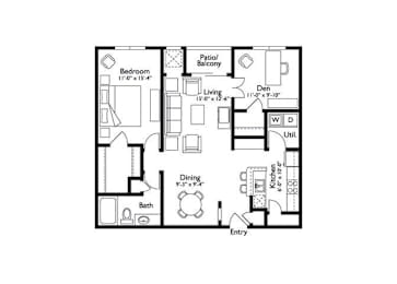 1 bed, 1 bath, 1,016 sqft, $1,660