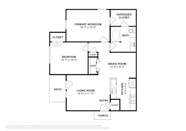 2 beds, 1 bath, 951 sqft, $1,511