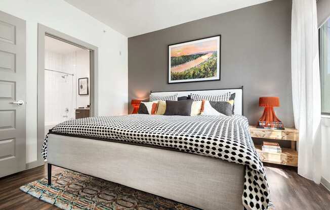 Spacious Second Bedroom with Wood Floors and Ensuite Bath