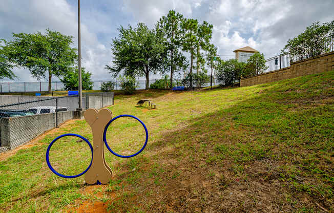 a playground with a pair of olympic rings in the grass at Lofts at South Lake, Clermont, FL, 34711