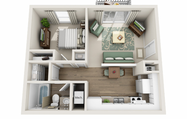 1 bed, 1 bath, 750 sqft, $1,100