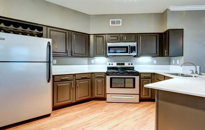 brown kitchen cabinets