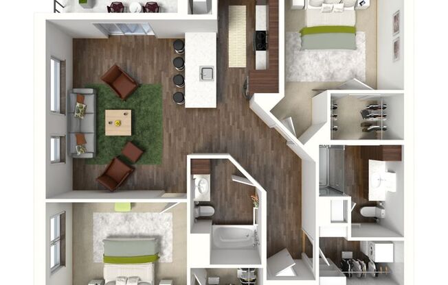 2 beds, 2 baths, 1,181 sqft, $1,975, Unit C-112