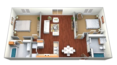 2 beds, 2 baths, 1,014 sqft, $1,095