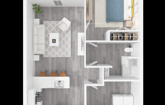 1 bed, 1 bath, 842 sqft, $1,400