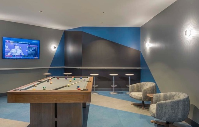Resident lounge with pool table