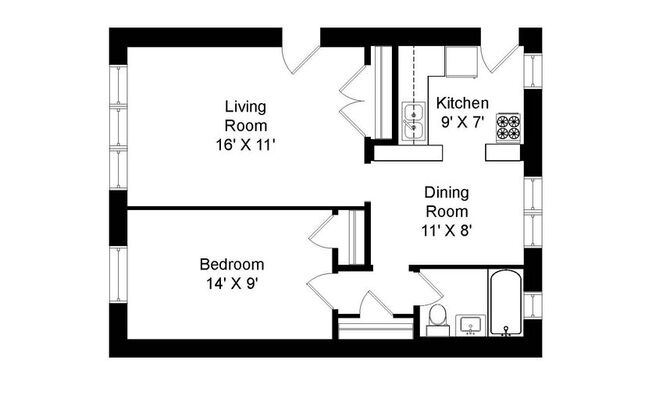 1 bed, 1 bath, 660 sqft, $2,195, Unit 623-M1