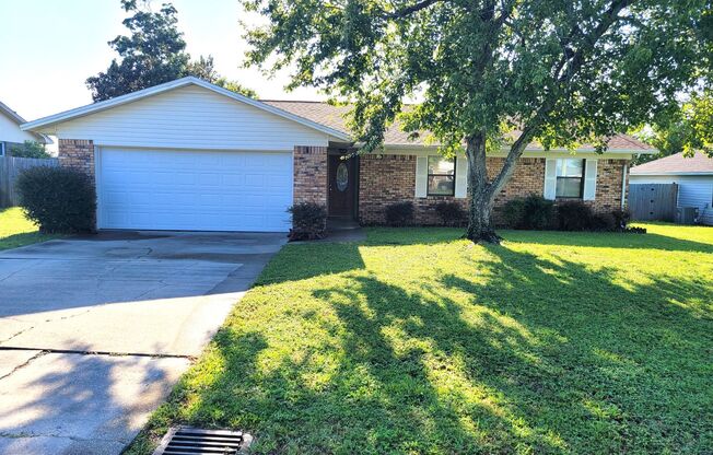 Callaway 3 bedroom 2 bath home with 2 car garage!