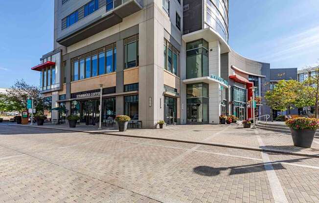 A modern building with a sign that says "Hard Rock Cafe".