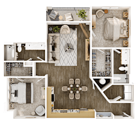2 beds, 2 baths, 1,176 sqft, $1,743