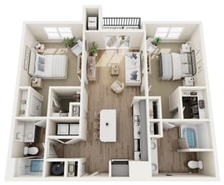 2 beds, 2 baths, 1,108 sqft, $1,465