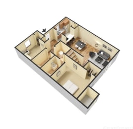  Floor Plan Large Two Bedroom/Two Bath