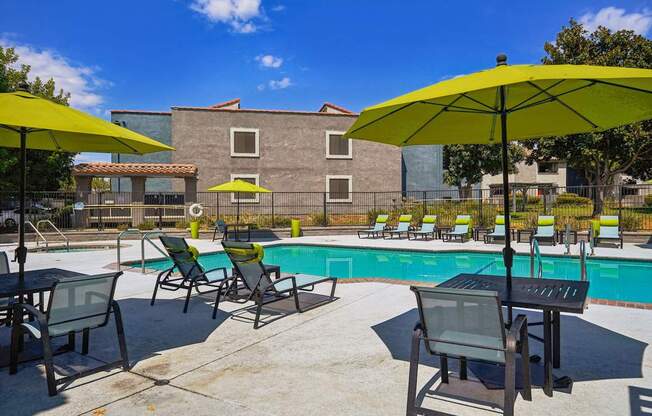 our apartments have a resort style pool and patio