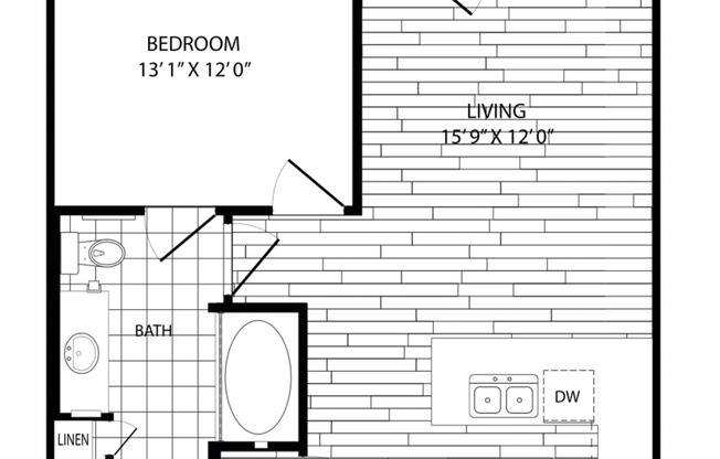 1 bed, 1 bath, 680 sqft, $1,345