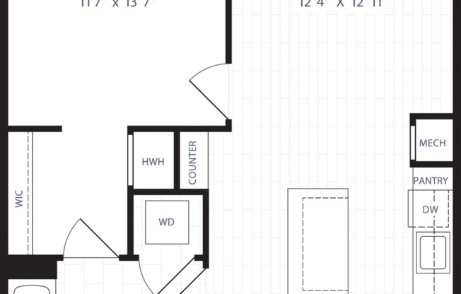 1 bed, 1 bath, 717 sqft, $2,667, Unit 413