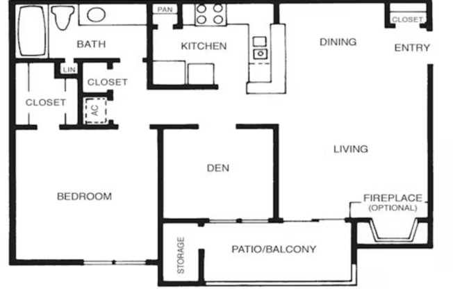 1 bed, 1 bath, 726 sqft, $925