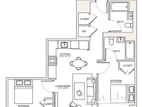 2 beds, 2 baths, $5,800, Unit 803