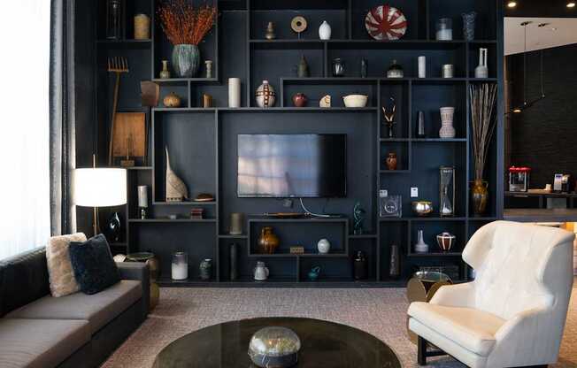 Sitting area in the lobby of Arrive Federal Hill