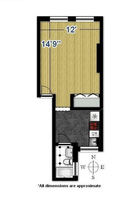 Studio, 1 bath, $2,487, Unit 3-I