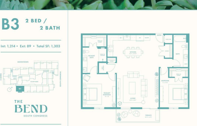 2 beds, 2 baths, 1,001 sqft, $1,945, Unit 124