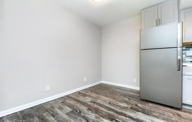 a refrigerator in a kitchen
