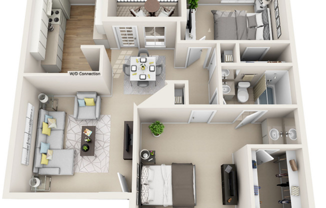 2 beds, 1 bath, 876 sqft, $1,629