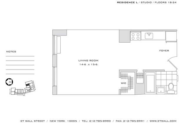 Studio, 1 bath, 475 sqft, $3,300, Unit 20L