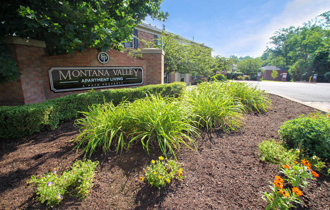 This is a photo of the entrance sign at Montana Valley Apartments in Cincinnati, OH.