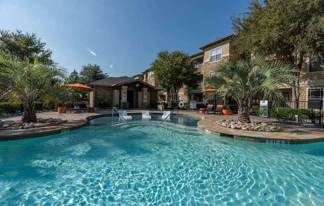 Blue Cool Swimming Pool at Woodbridge Villas Apartments, Sachse