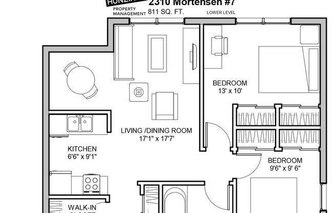 2 beds, 1 bath, 811 sqft, $845, Unit 7