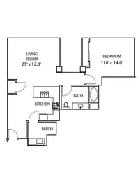 1 bed, 1 bath, 990 sqft, $1,925