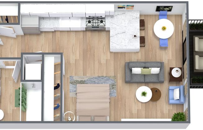 Studio, 1 bath, 443 sqft, $1,398, Unit 326