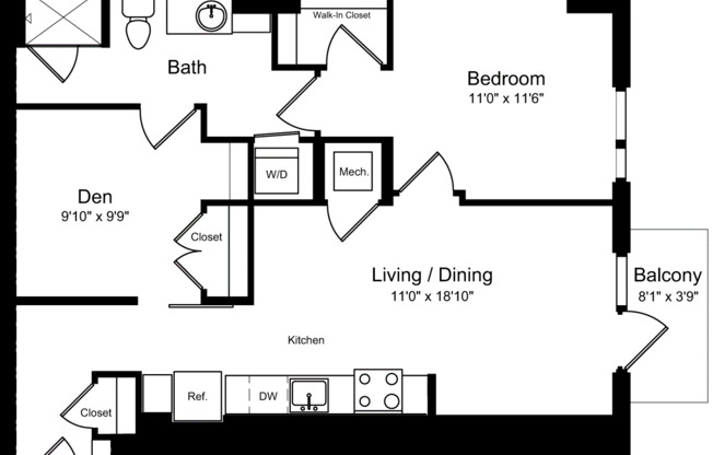1 bed, 1 bath, 772 sqft, $2,750, Unit 1102