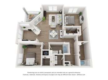 2 beds, 2 baths, 1,250 sqft, $1,972