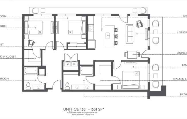 3 beds, 2 baths, 1,381 sqft, $3,390, Unit 632