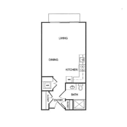 Studio, 1 bath, 477 sqft, $1,595