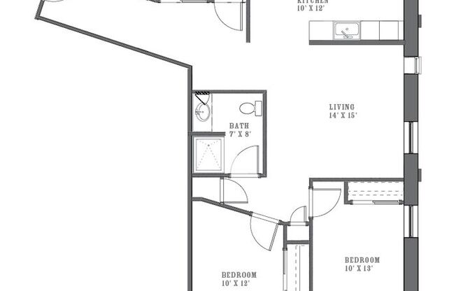 2 beds, 1 bath, 1,002 sqft, $2,215, Unit Cream City Lofts-409