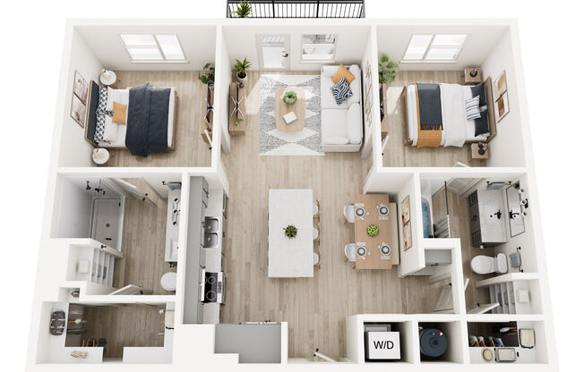 2 beds, 2 baths, 972 sqft, $2,050