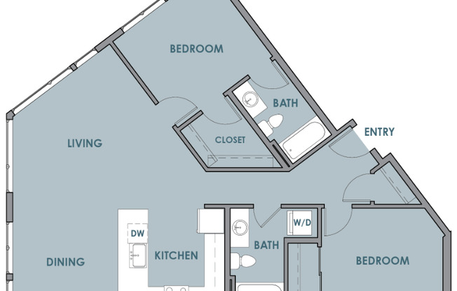 2 beds, 2 baths, 1,030 sqft, $3,055