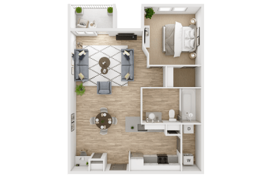 1 bed, 1 bath, 570 sqft, $1,464