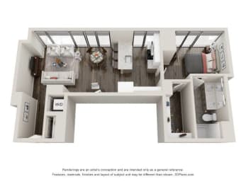 1 bed, 1 bath, 824 sqft, $2,651