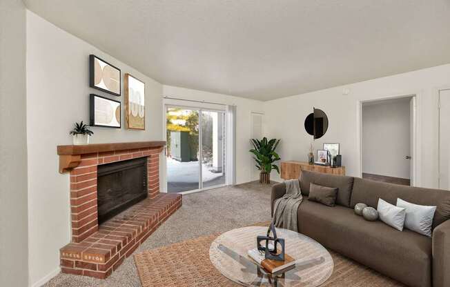 Living Room with Plush Carpeting