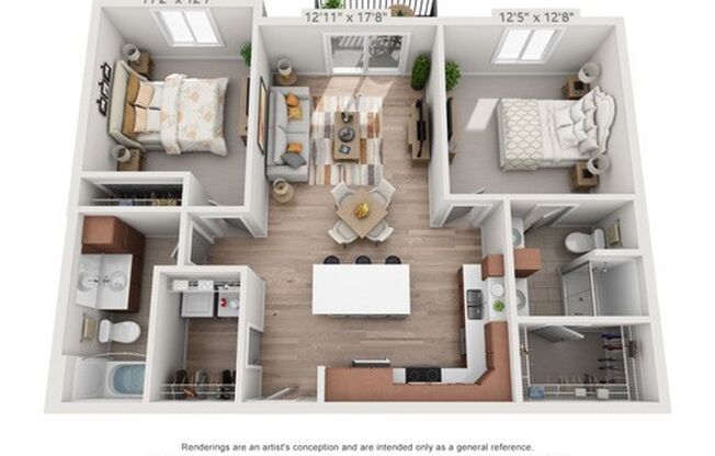 2 beds, 2 baths, 1,058 sqft, $1,430, Unit 202