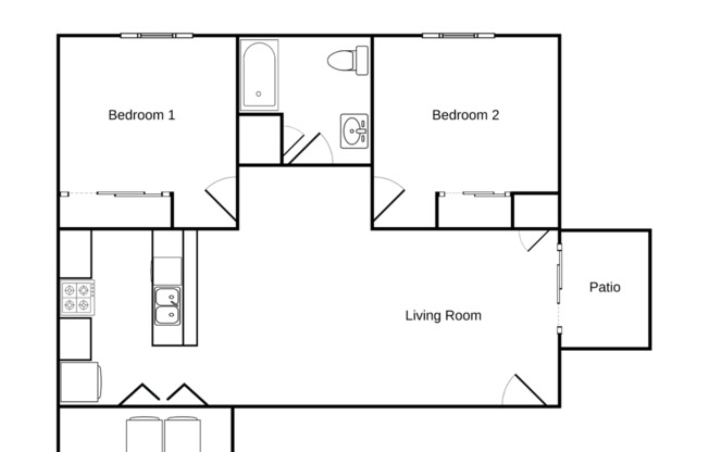 2 beds, 1 bath, 939 sqft, $1,465, Unit EC 4163-04