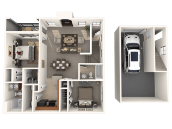 2 beds, 2 baths, 1,093 sqft, $1,590