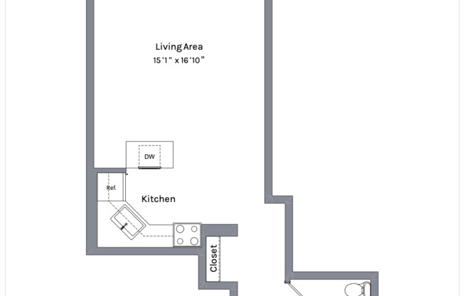 Studio, 1 bath, $4,150, Unit 1A